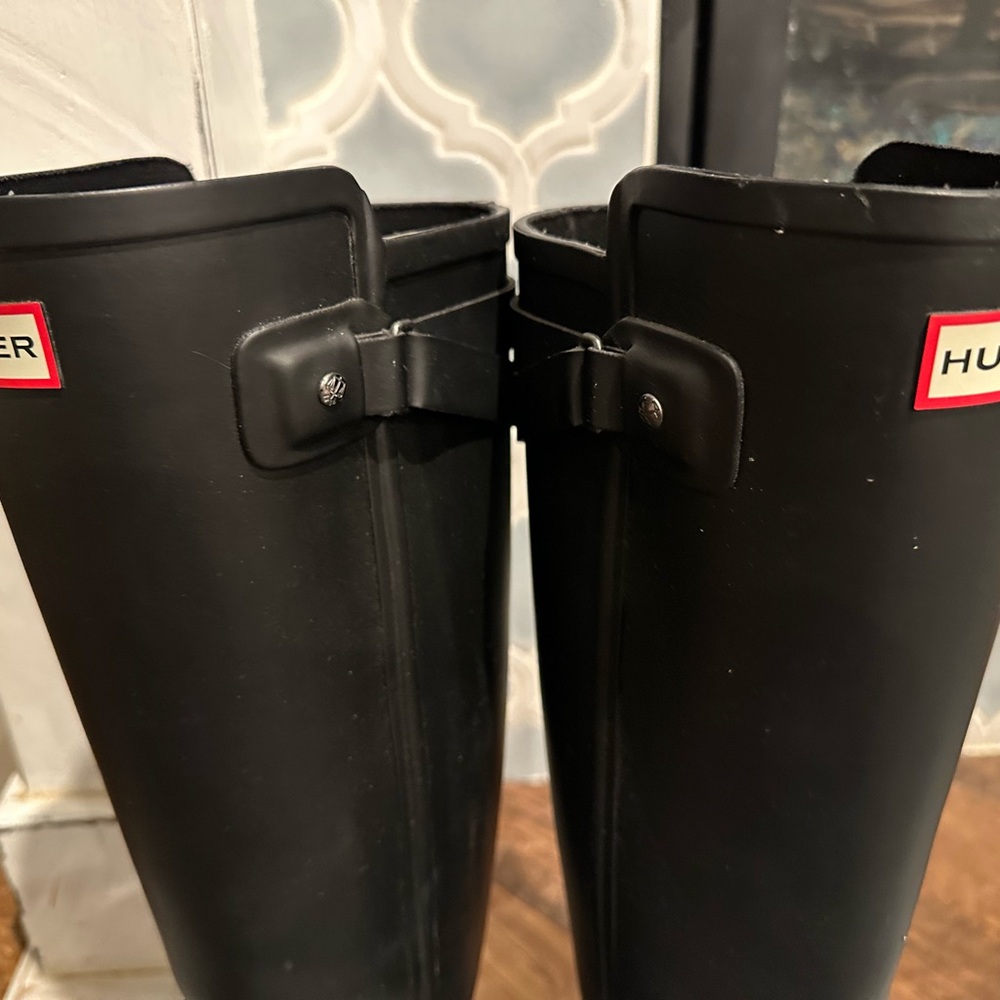 Hunter Original Tall Rain Boots Black Size 8 / 39 - Picture 4 of 6